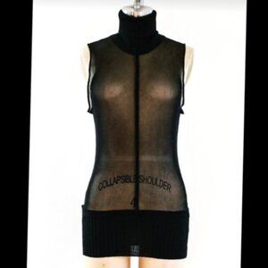 Jean Paul Gaultier Black Sheer Sleeveless Top